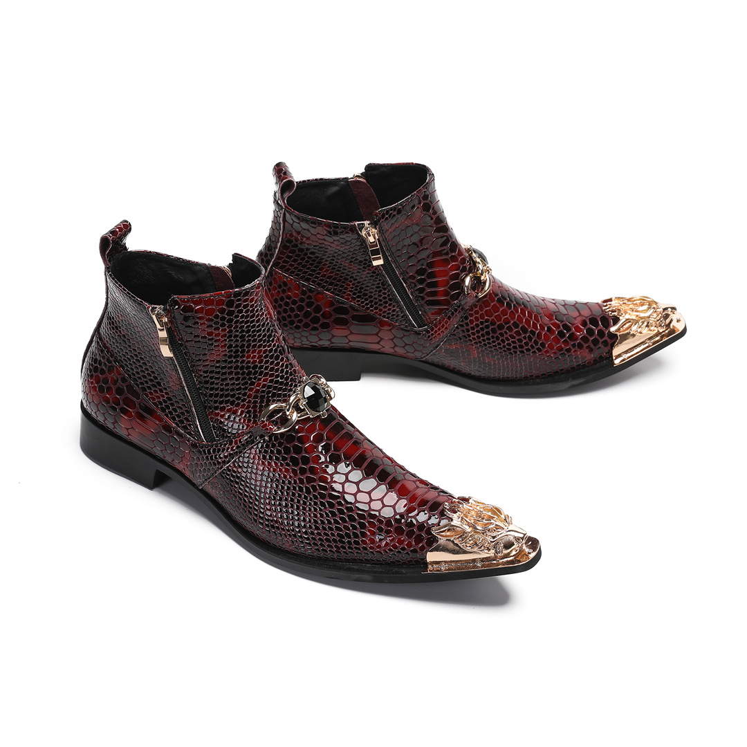 Men'S Shoes Zipper - Botas de cano curto de couro