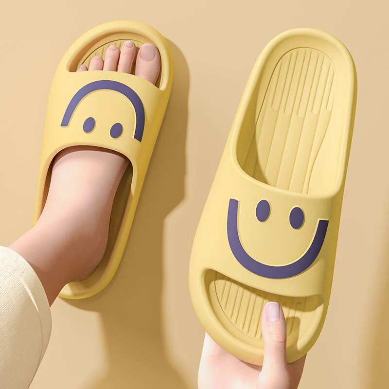 Men'S Shoes For Summer - Chinelos Nuvem com Rosto Sorridente para