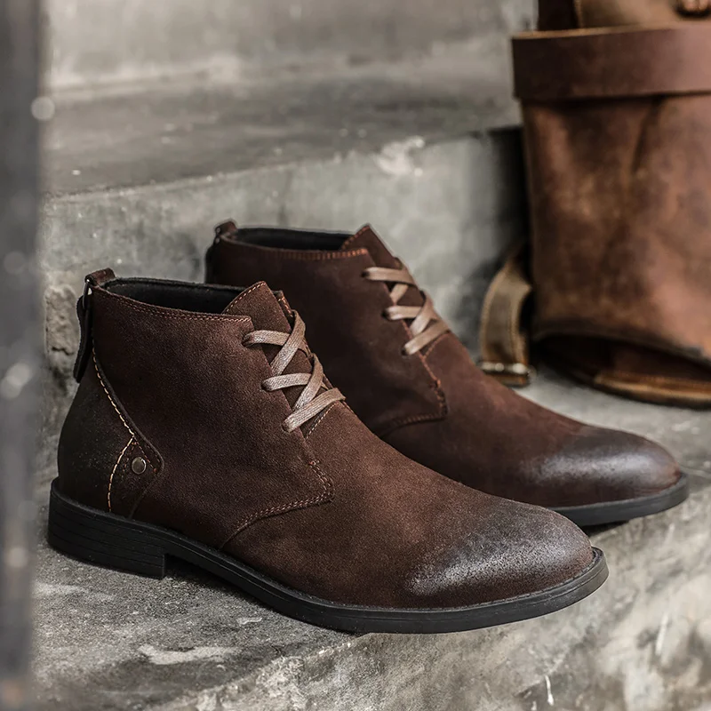 Nova camurça de vaca botas de  - Men'S Shoes Zipper avaliação e preço