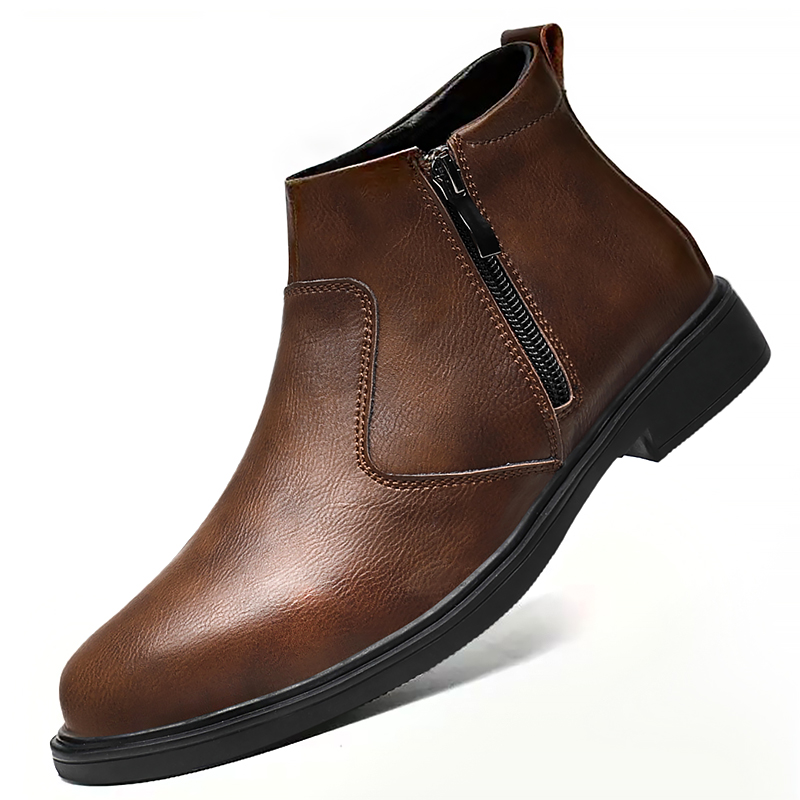 Novos Sapatos de Couro de Cano - Men'S Shoes Zipper avaliação e preço