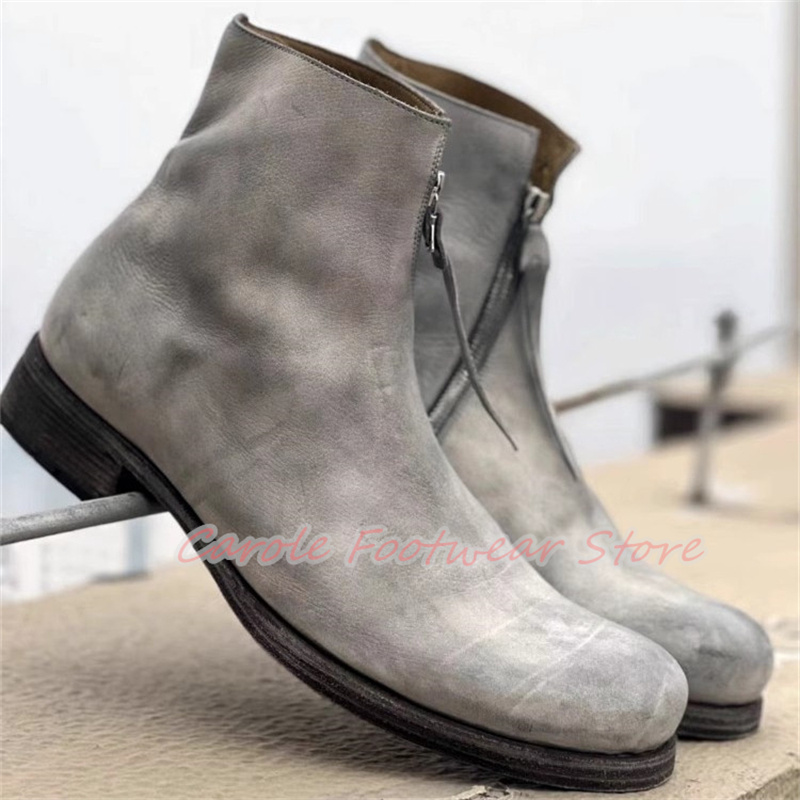 Estilo britânico dedo do pé re - Men'S Shoes Zipper avaliação e preço